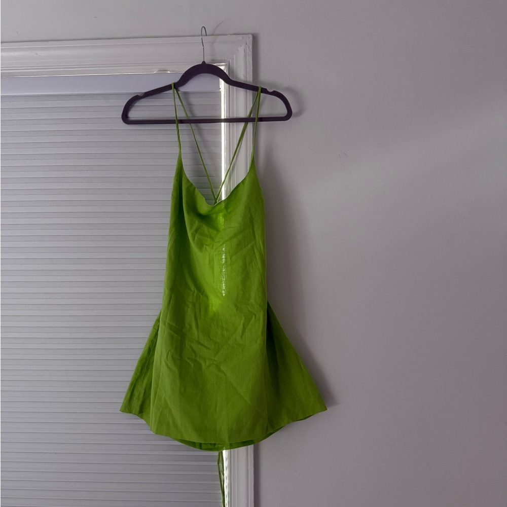 Strappy Green Mini Dress